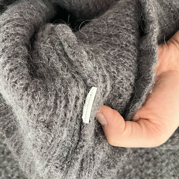 Zara/ Wool blend/ Mohair/ Knit/ Grey/  Stretchy/ Midi dress/ Size US M - Picture 11 of 14